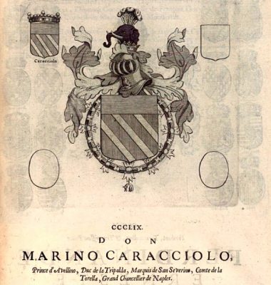 Blasón de Marino II Caracciolo, príncipe di Avellino, Gran Maestre fugaz de la Orden Constantininana-ARMORIAL DEL TOISÓN DE ORO