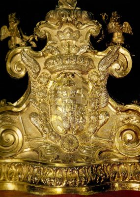 Relicario de San Jorge-Detalle con el Escudo de los Farnesio Grandes Maestres