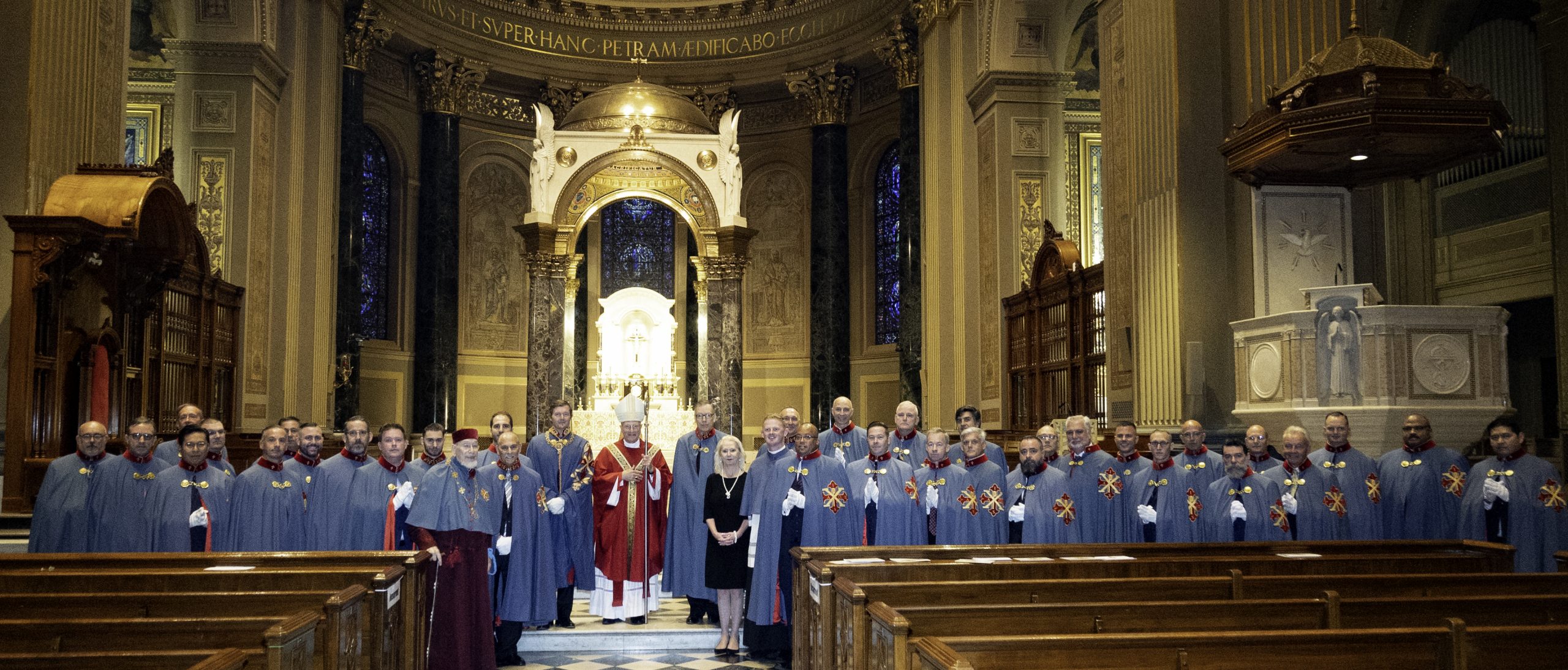 Members of the American Commission of the Constantinian Order with HRH the Grand Master and Archbishop Broglio after the Mass of Investiture