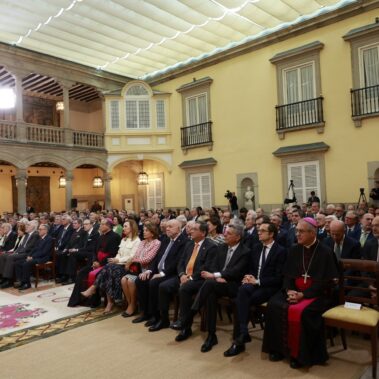Patio de los Austrias, en el Palacio Real de El Pardo, durante el acto de Entrega de la VI edición del Premio de Historia Órdenes Españolas